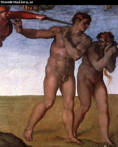 Michelangelo Buonarroti Expulsion from Garden of Eden